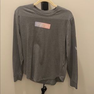 A gray long sleeve shirt